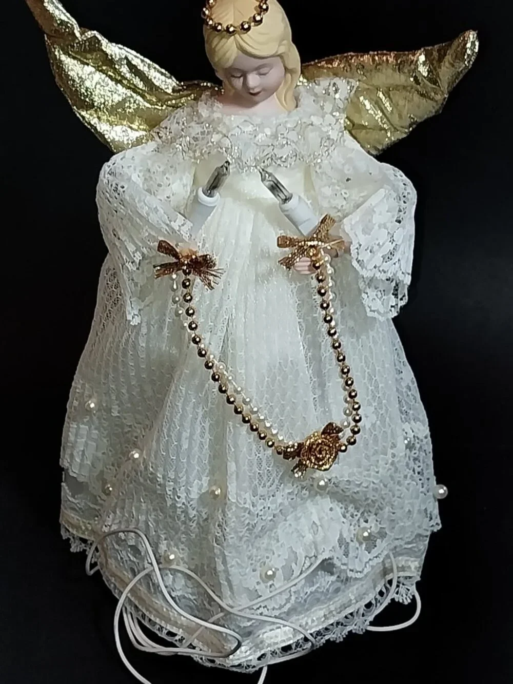 Lighted Porcelain Angel Tree Topper